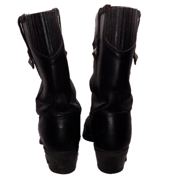 Harley Davidson Ladies Black Leather Motorcycle Riding Boots Size 8M USA Made - Picture 7 of 16